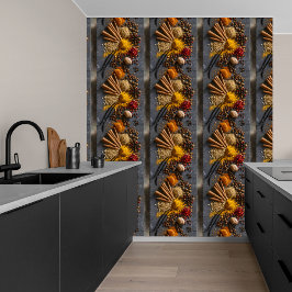 Papel Pintado Las especias vibrantes en piedra gris oscuro, casq