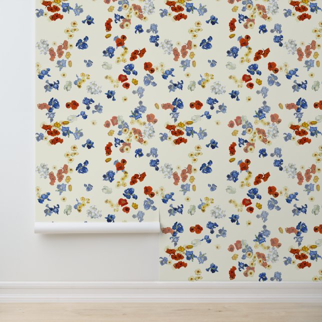 Papel Pintado Las flores de amapola e iris de Van Gogh (Solicitud)