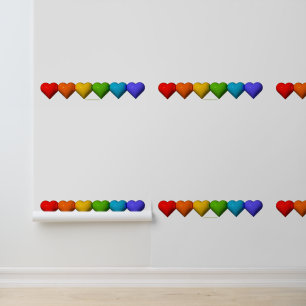 Papel Pintado Las glifos de formas de corazón 3D brillantes de S