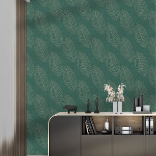 Papel Pintado Las Hojas Botánicas Modernas Del Boho Sobre Tela V
