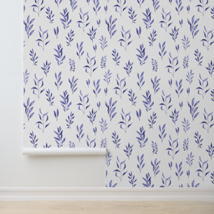 Papel Pintado Las hojas de color azul