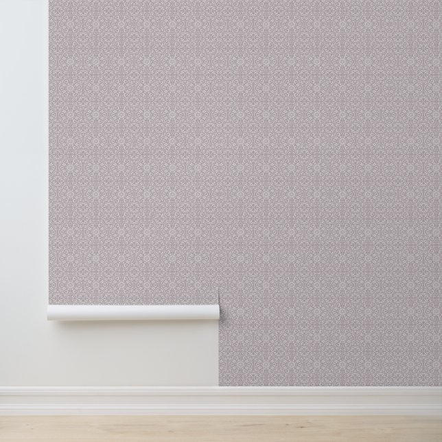 Papel Pintado Lavanda suave con Damasco blanco (Solicitud)