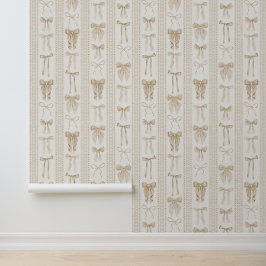 Papel Pintado Lazos de champán con rayas verticales de encaje
