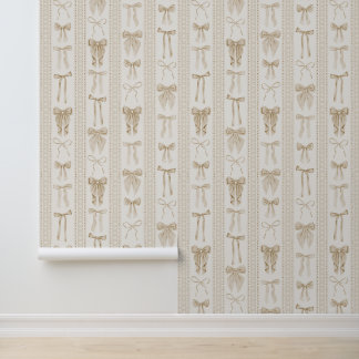 Papel Pintado Lazos de champán con rayas verticales de encaje