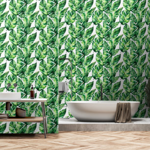 Papel Pintado Leaf monstera evergreen patrón jungla spa