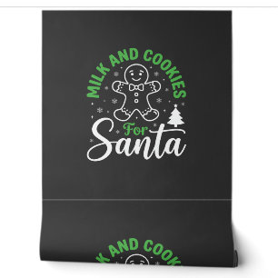 Papel Pintado Leche y Galletas de Navidad para Santa