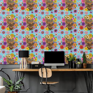 Papel Pintado Lechuza Bouquet