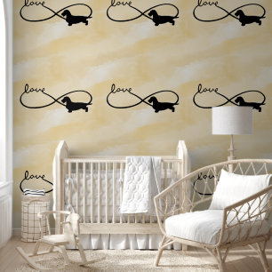 Papel Pintado Lemniscata de amor infinito Dachshund pelo áspero