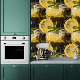 Papel Pintado Lemonade de verano con limón y palo de menta