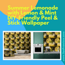 Papel Pintado Lemonade de verano con limón y palo de menta