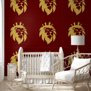 Papel Pintado León con corona - Estilo de oro 1