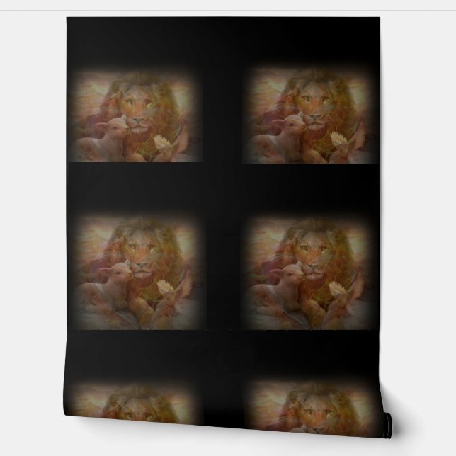 Papel Pintado León, cordero y paloma (Desenrollar)