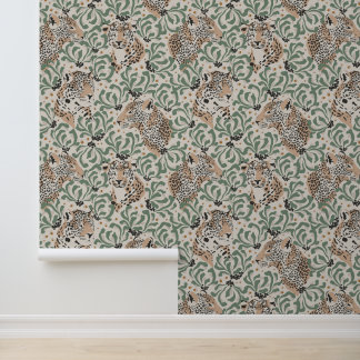 Papel Pintado Leopard Animal Beige Modern