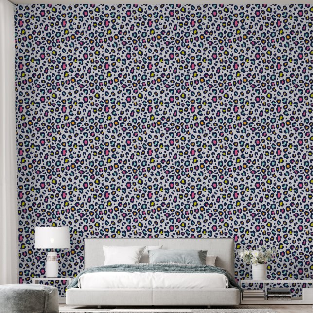 Papel Pintado Leopardo colorido (Dormitorio)