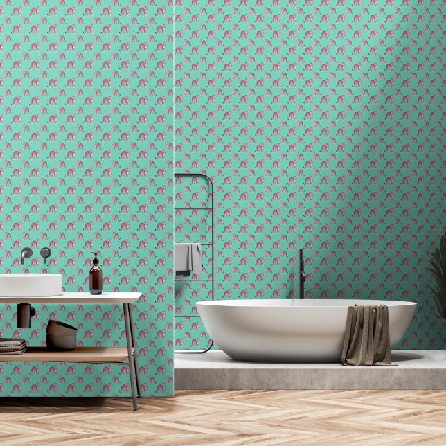 Papel Pintado Leopardo rosa (Baño)