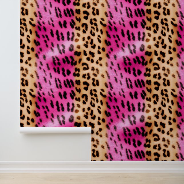 Papel Pintado Leopardo rosa de oro crema (Solicitud)