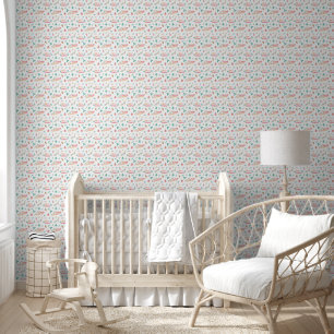 Papel Pintado Letras festivas con ornamentos y ramas