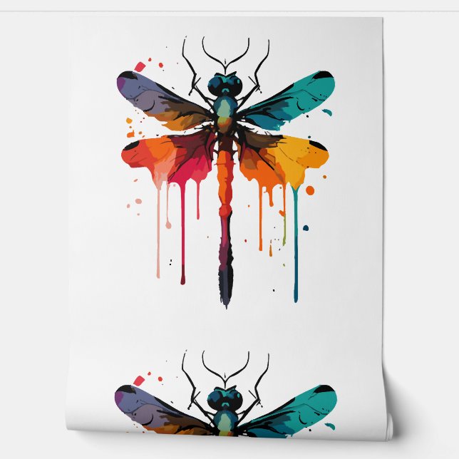 Papel Pintado libélula colorida (Desenrollar)