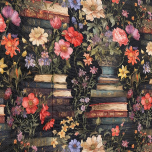Papel Pintado Libros Antiguos y Flores (Costura)