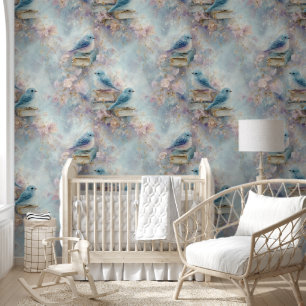Papel Pintado Libros de época y Bluebirds