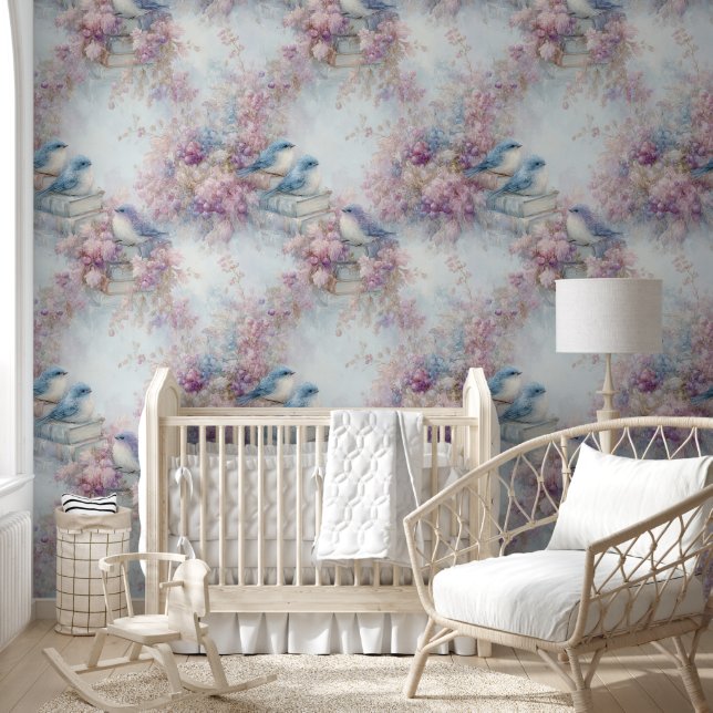Papel Pintado Libros de época y Bluebirds (Niños)