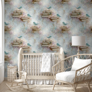 Papel Pintado Libros de época y Bluebirds