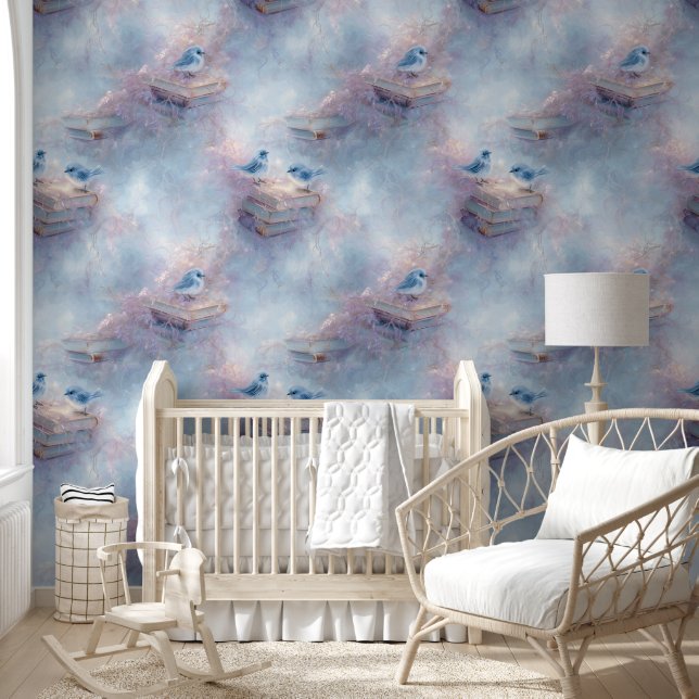 Papel Pintado Libros de época y Bluebirds (Niños)