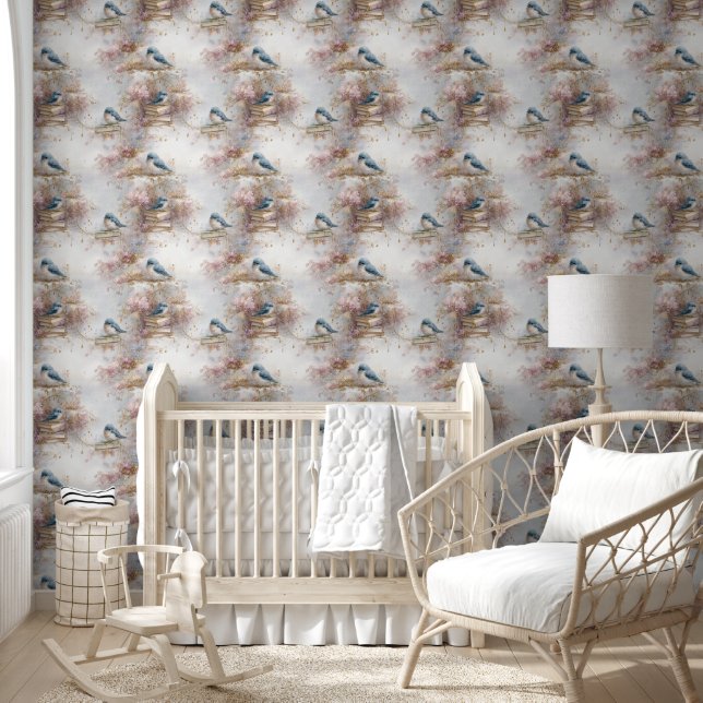 Papel Pintado Libros de época y Bluebirds (Niños)