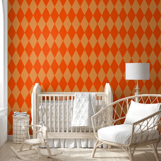 Papel Pintado Light and Dark Orange Harlequin Diamonds Checkers  (Subido por el creador)