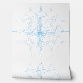 Papel Pintado Light Blue Boy Room Sound Wave Minimal Style