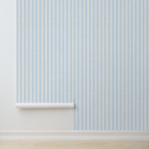 Light Blue Vertical Stripes Linen Look Coastal