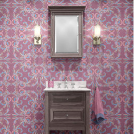 Papel Pintado Light Pink Baroque Ornamental Design