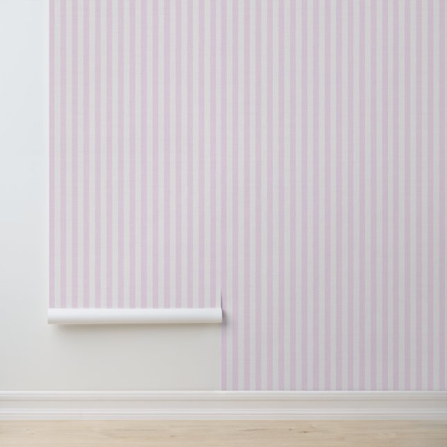 Papel Pintado Light Pink Vertical Stripes Linen Texture Coastal (Solicitud)