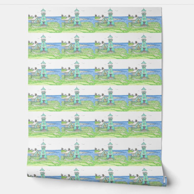 Papel Pintado Lighthouse Cyan (Desenrollar)