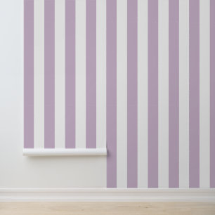 Papel Pintado Lila Púrpura y Blancas Franjas Verticales Negritas