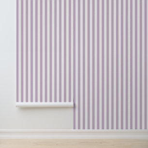 Papel Pintado Lila Púrpura y Blanco Rayas Verticales Clásicas