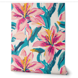 Papel Pintado Lilies Pintados Cepillaron La Extravaganza De La S