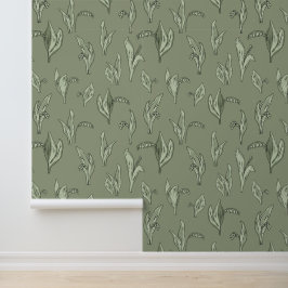 Papel Pintado Lily de The Valley Pattern Pintado Vintage Green