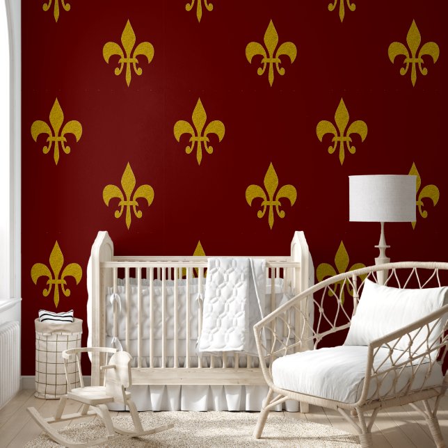 Papel Pintado Lily Dorada - lujo real 2a (Niños)