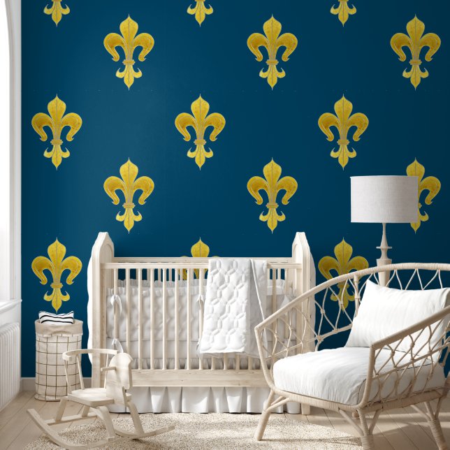 Papel Pintado Lily Dorada - lujo real 4a (Niños)