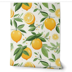 Papel Pintado Limón Cítrico Mediterráneo