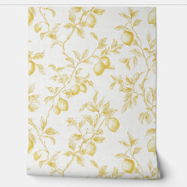 Papel Pintado Limoncillos Amarillos Blancos Elegantes