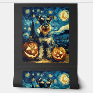 Papel Pintado Lindo perro Schnauzer miniatura Halloween Jack O L