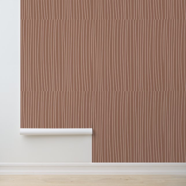 Papel Pintado Línea de Doodle dibujada a mano de Mocha Mousse Ab (Solicitud)