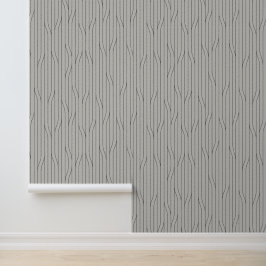 Papel Pintado Líneas abstractas de calma Gris