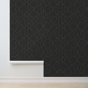 Papel Pintado Líneas abstractas orgánicas sobre fondo oscuro