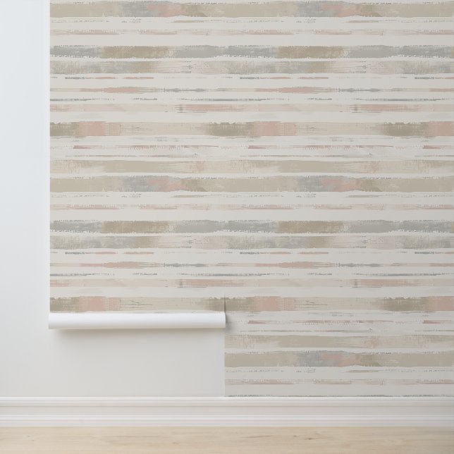 Papel Pintado Líneas artísticas esbozadas horizontalmente tinta  (Solicitud)