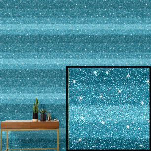 Papel Pintado Líneas azules verdes turquesas de Aqua con estrell