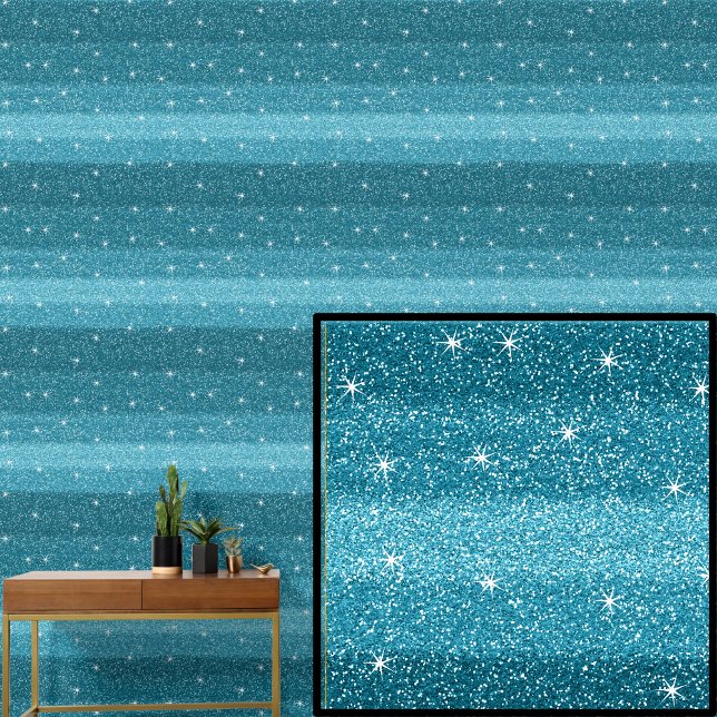Papel Pintado Líneas azules verdes turquesas de Aqua con estrell (Subido por el creador)