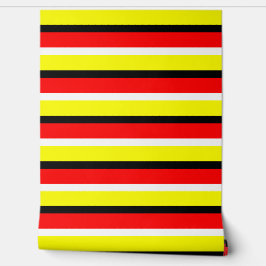 Papel Pintado Líneas horizontales de franjas amarillas rojas